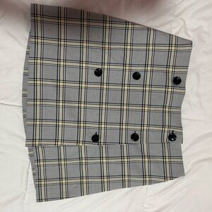 H&M Yellow and Black Plaid Skirt